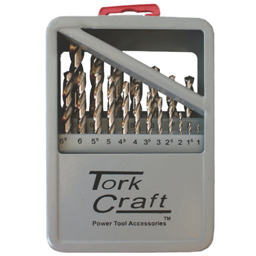 Image of a Tork Craft Drill Bit Set 19pce HSS Ground Bright Finish