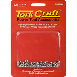 Image of a Tork Craft Thread Repair Kit M4 X 0.7 X1.0d Replacement Inserts For Nr5004