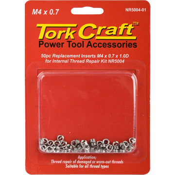 Image of a Tork Craft Thread Repair Kit M4 X 0.7 X1.0d Replacement Inserts For Nr5004