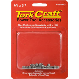 Image of a Tork Craft Thread Repair Kit M4 X 0.7 X1.5d Replacement Inserts For Nr5004