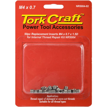 Image of a Tork Craft Thread Repair Kit M4 X 0.7 X1.5d Replacement Inserts For Nr5004