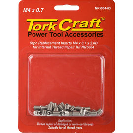 Image of a Tork Craft Thread Repair Kit M4 X 0.7 X 2.0d Replacement Inserts For Nr5004