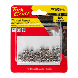 Image of a Tork Craft Thread Repair Kit M5 X 0.8 X 1.0d Replacement Inserts For Nr5005