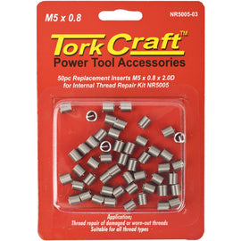 Image of a Tork Craft Thread Repair Kit M5 X 0.8 X 2.0d Replacement Inserts For Nr5005