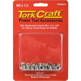 Image of a Tork Craft Thread Repair Kit M6 X 1.0 X 1.0d Replacement Inserts For Nr5006