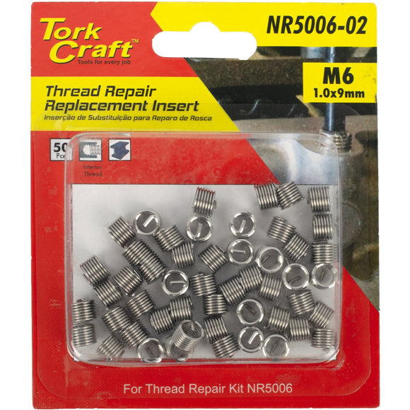 Image of a Tork Craft Thread Repair Kit M6 X 1.0 X 1.5d Replacement Inserts For Nr5006