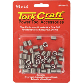 Image of a Tork Craft Thread Repair Kit M6 X 1.0 X 2.0d Replacement X50 Inserts For Nr5006