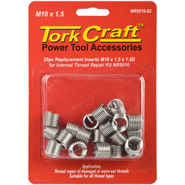 Image of a Tork Craft Thread Repair Kit M10 X 1.5 X 1.5d Replacement Inserts For Nr5010