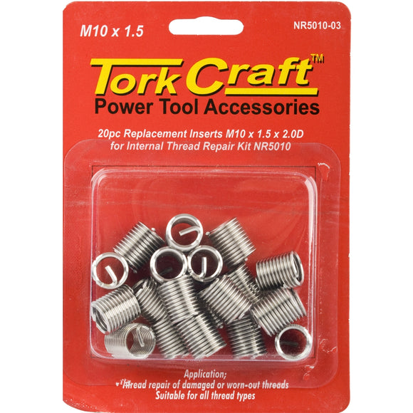 Image of a Tork Craft Thread Repair Kit M10 X 1.5 X 2.0d Replacement Inserts For Nr5010
