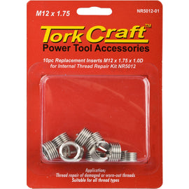 Image of a Tork Craft Thread Repair Kit M12 X 1.75 X 1.0d Replacement Inserts For Nr5012