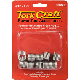 Image of a Tork Craft Thread Repair Kit M12 X 1.75 X 1.5d Replacement Inserts For Nr5012