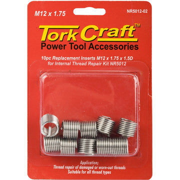 Image of a Tork Craft Thread Repair Kit M12 X 1.75 X 1.5d Replacement Inserts For Nr5012