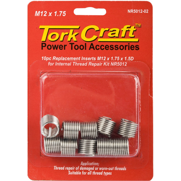 Image of a Tork Craft Thread Repair Kit M12 X 1.75 X 1.5d Replacement Inserts For Nr5012
