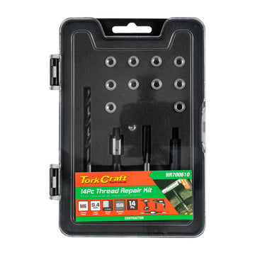 Image of a Tork Craft Thread Repair Kit 14pc M6 X 1.0 X 9.4mm Flange Insert