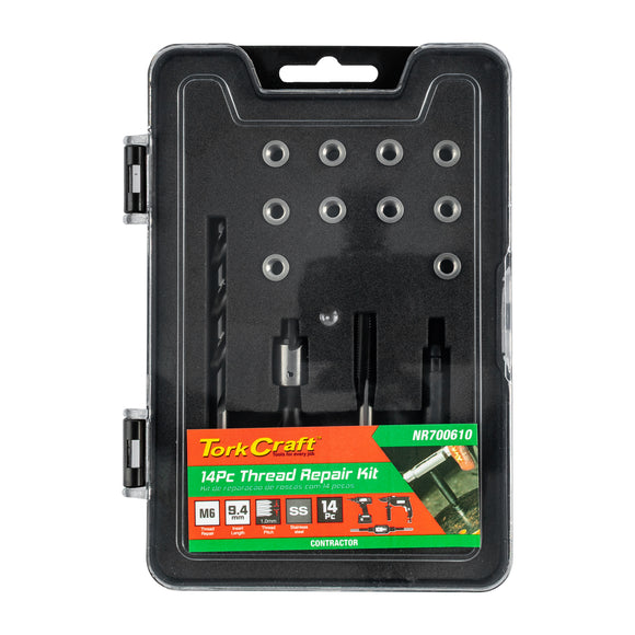 Image of a Tork Craft Thread Repair Kit 14pc M6 X 1.0 X 9.4mm Flange Insert