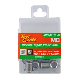 Image of a Tork Craft Replacement Insert 10pc M8 X 1.25 X 11.7mm Stainless Steel For Nr7008125