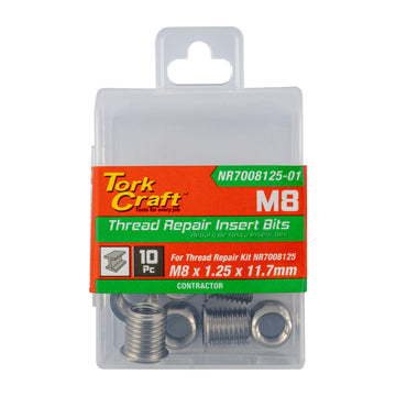 Image of a Tork Craft Replacement Insert 10pc M8 X 1.25 X 11.7mm Stainless Steel For Nr7008125