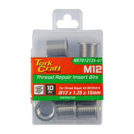 Image of a Tork Craft Replacement Insert 10pc M12 X 1.25 X 15mm Stainless Steel For Nr7012125