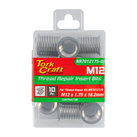 Image of a Tork Craft Replacement Insert 10pc M12 X 1.75 X 16.2mm Stainless Steel For Nr7012175