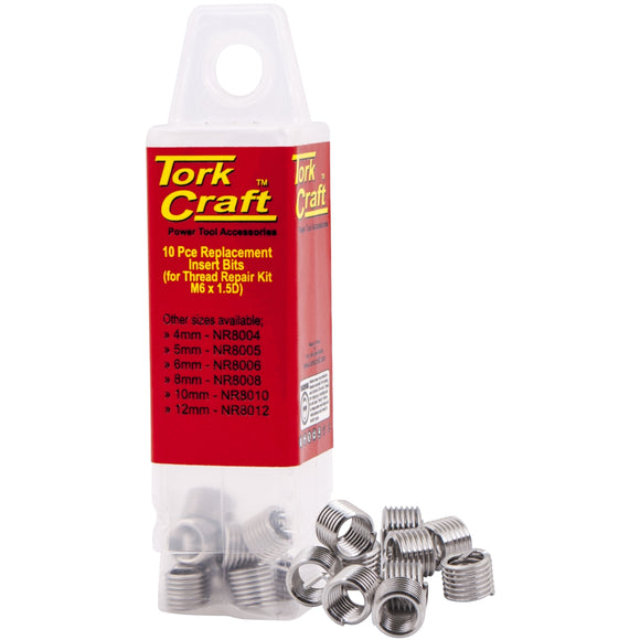 Image of a Tork Craft Thread Repair Kit M6 X 1.5d Replacement Inserts 10pce