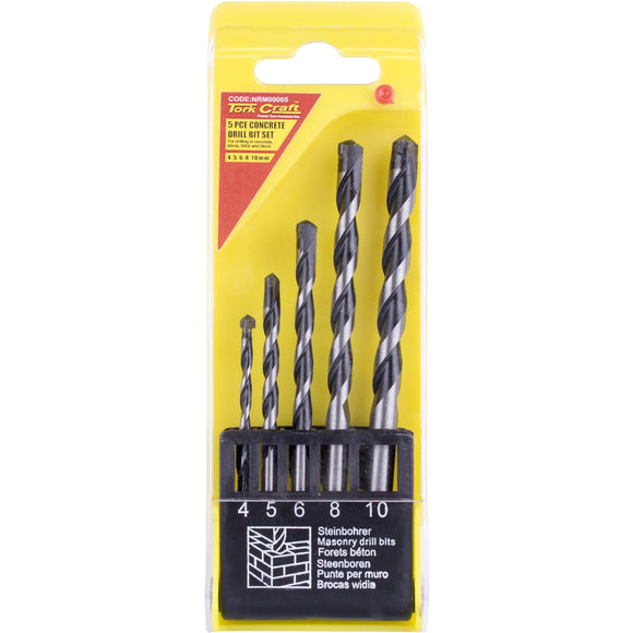 Image of a Tork Craft Masonry Drill Bit Set 5pc 4-10mm