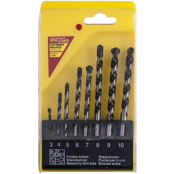 Image of a Tork Craft Masonry Drill Bit Set 8pc 3-4-5-6-7-8-9-10mm