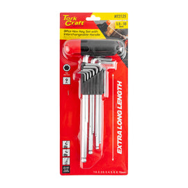 Image of a Tork Craft 9pc Ball Point Allen Key Set With Interchangeable Handle