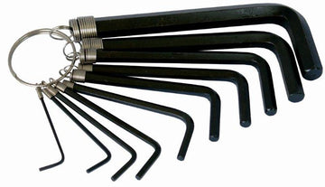 Image of a Tork Craft 10pc Hex Allen Key Set On Key Ring Sizes- 1.5,2,2.5,3,4,5,5.5,6,8,10mm