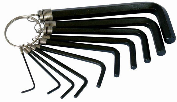 Image of a Tork Craft 10pc Hex Allen Key Set On Key Ring Sizes- 1.5,2,2.5,3,4,5,5.5,6,8,10mm
