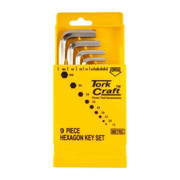Image of a Tork Craft 9pc Hex Key Set 1.5-10mm Cr-V In Plastic Case