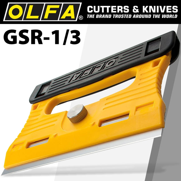 Image of a Olfa Professional Glass Scraper S/Steel Blade 120mmx18mm Inc 4 Blades