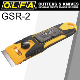 Image of a Olfa Compact Slim Glass Scraper S/Steel Blade 40mmx18mm Inc 6 Blades
