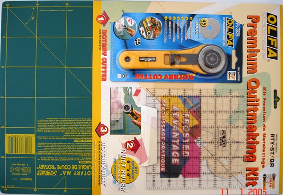 Image of a Olfa Quilting Kit With Rotary Cutter&Rule & Mat