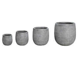 Image of a CASA CALORE OLMEDO Flower Pots & Planters, Lightweight 24kg Set 4 Cylindrical Shape 1