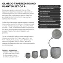 Image of a CASA CALORE OLMEDO Flower Pots & Planters, Lightweight 24kg Set 4 Cylindrical Shape 2