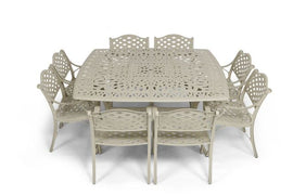 Anray 8 Seater Lattice with 164cm x 164cm Patio Table Set SQUARE - Sand