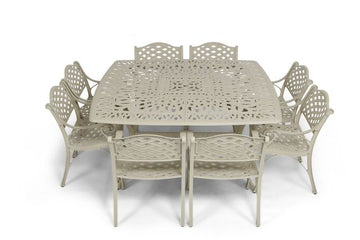 Anray 8 Seater Lattice with 164cm x 164cm Patio Table Set SQUARE - Sand