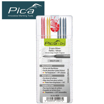 Image of a PICA DRY REFILLS 8PC SET 2 X RED, 2 X YELLOW, 4 X GRAPHITE