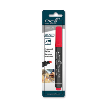 Image of a PERMANENT MARKER 2-6MM CHISEL TIP RED BLISTER