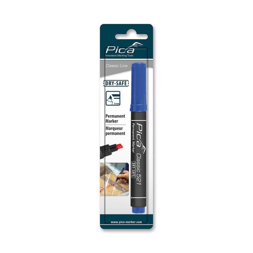 Image of a PERMANENT MARKER 2-6MM CHISEL TIP BLUE BLISTER