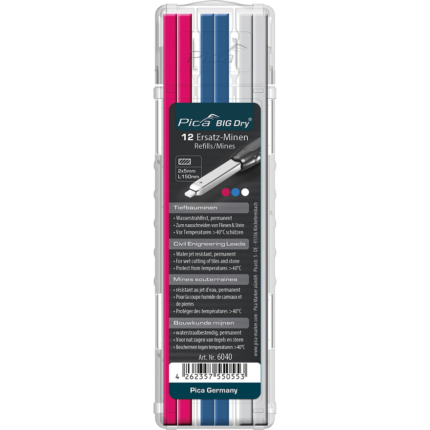 Image of a PICA BIG DRY PERMANENT LEAD REFILL 12PC SET ASS. COLORS