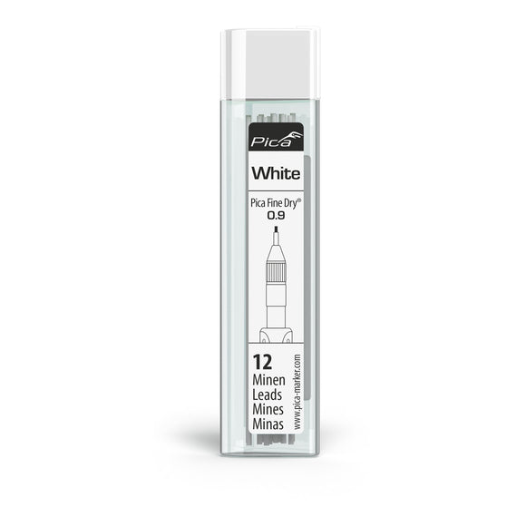 Image of a PICA FINE DRY 0.9MM LEAD 12PC REFILL SET WHITE