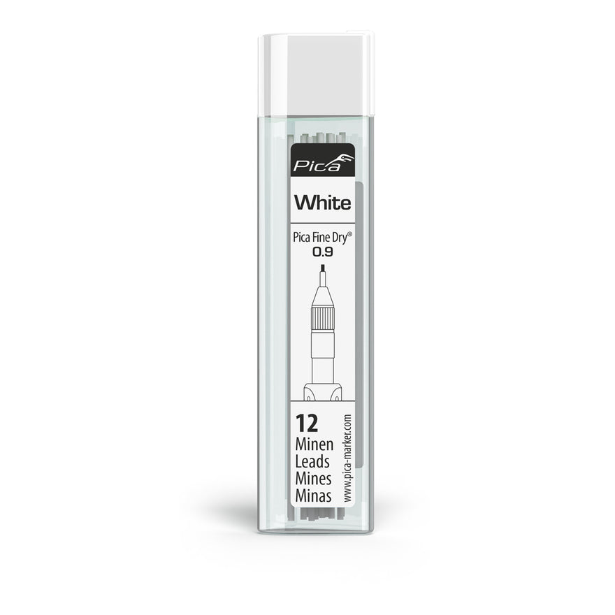 Image of a PICA FINE DRY 0.9MM LEAD 12PC REFILL SET WHITE