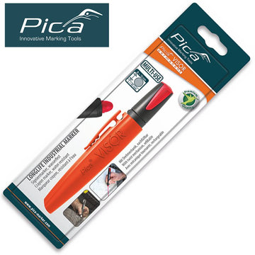 Image of a PICA VISOR PERMANENT MARKER 10MM TIP RED IN BLISTER