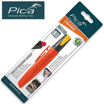 Image of a PICA VISOR PERMANENT MARKER 10MM TIP YELLOW IN BLISTER