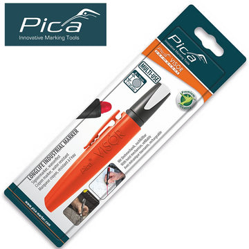 Image of a PICA VISOR PERMANENT MARKER 10MM TIP WHITE IN BLISTER