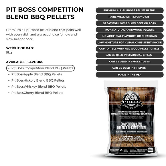 Image of a PITBOSS Competition Blend Hardwood BBQ/braai wood pellets 9kg 2