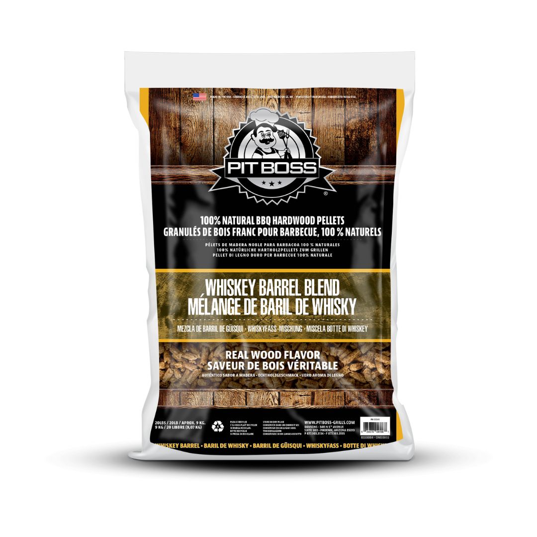 Image of a PITBOSS Whiskey Barrel Hardwood BBQ/braai wood pellets 9kg 1