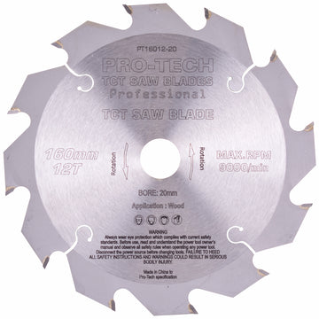 Image of a SAW BLADE TCT 160X2.2X20X12T WOOD PROF. PRO-TECH FES. TS55 PW12