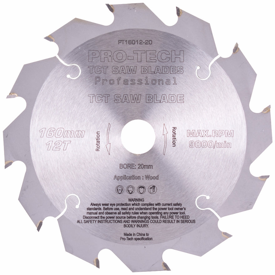 Image of a SAW BLADE TCT 160X2.2X20X12T WOOD PROF. PRO-TECH FES. TS55 PW12